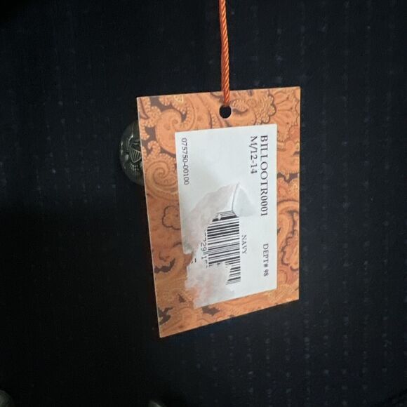 TALLIA Navy Wool Blend Coat Young Men's Size M 12-14 . MSRP $195. NWT - Picture 4 of 12